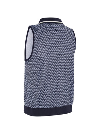 Callaway Scarf Geo Sleeveless Polo - Peacoat