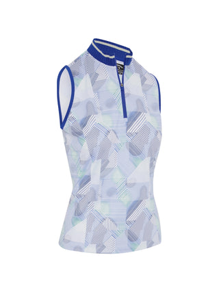 Callaway Active Geo Sleeveless Polo - Brilliant White