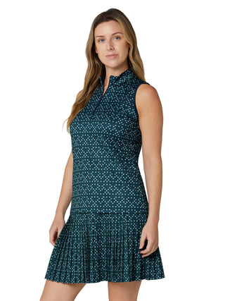 Callaway Framing Geo Sleeveless Golf Polo - Peacoat