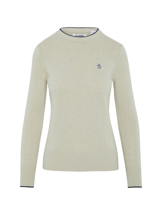 Penguin Ladies Golf Pullover Sweater with Elongated Cuffs - Silver Birch