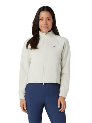 Penguin Ladies Golf Full Zip Textured Knit Jacket - Silver Birch