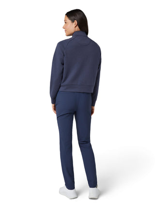 Penguin Ladies Golf Full Zip Textured Knit Jacket - Navy