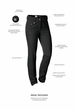 Daily Sports Irene Lined Trouser 32 Inch - Black (Daily Sports XDS LOGO)