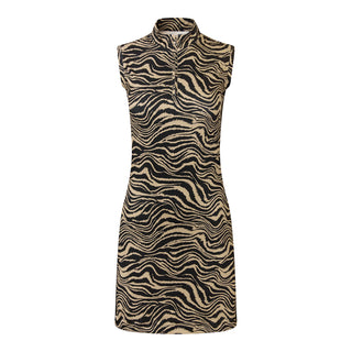 Pure Golf Ladies Izzy Sleeveless Golf Dress- Sand Safari