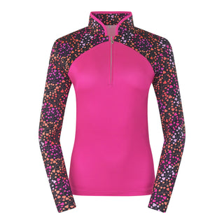 Pure Golf Maple Long Sleeve Zip Top - Berry Pop