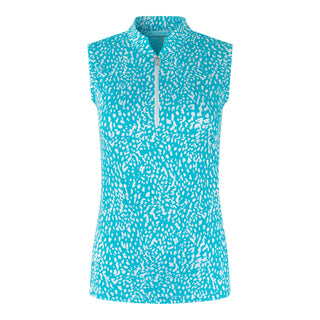 Tail Ladies Electa Sleeveless Polo - Cheetah Jacquard