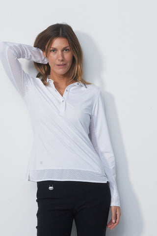 Daily Sports Corina Long Sleeve Polo Shirt - White