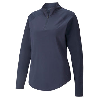 Puma Ladies Golf Shine Long Sleeve Quarter Zip - Navy Blazer