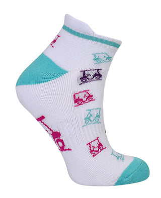 3 Pair Pack Of Multi Coloured Ladies Golf Socks