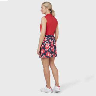 Callaway Golf Ladies Printed Floral Pull On Skort 43CM- Peacoat