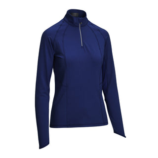 Callaway Golf Ladies Solid Sun Protection 1/4 Zip Mid Layer -Peacoat