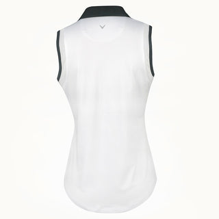 Callaway Golf Ladies Engineered Evanes Sleeveless Polo - Brilliant White