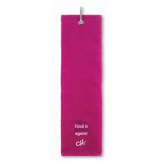 The Charley Hull Official Golf Tri Fold Towel - Hit It - Pink