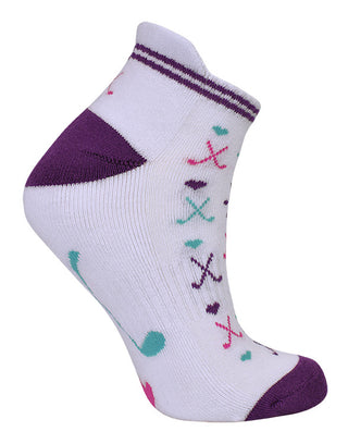 3 Pair Pack Of Multi Coloured Ladies Golf Socks