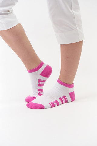 Pure Ladies 2 Pair Pack Of Trainer Golf Socks- Azalea Pink