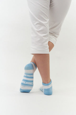 Pure Ladies 2 Pair Pack Of Trainer Golf Socks- Pale Blue