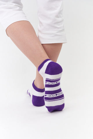 Pure Ladies 2 Pair Pack Of Trainer Golf Socks- Purple