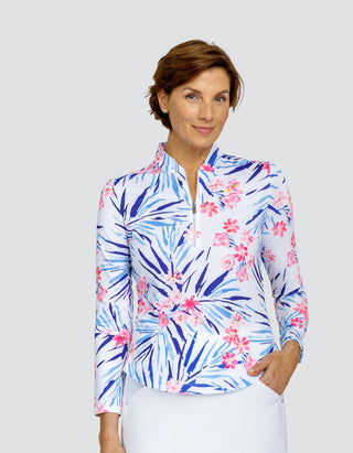 Tail Ladies Kalinda Long Sleeve Polo - Oasis Palms