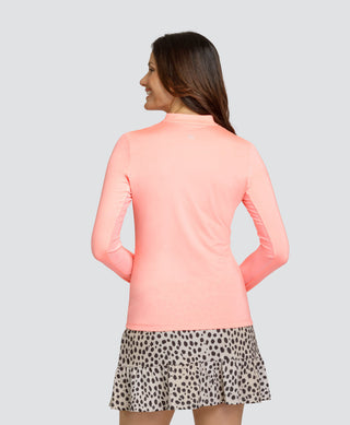 Tail Ladies Nashla Long Sleeve Polo - Melon Punch