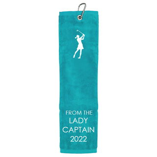 From the Lady Captain 2022 Tri-Fold Golf Towel - Aqua