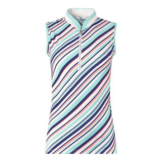 Tail Ladies Isabel Sleeveless Polo - Gem Stripe