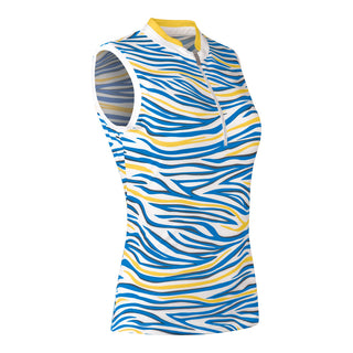 Tail Ladies Ravali Sleeveless Golf Polo - Zebra Trails