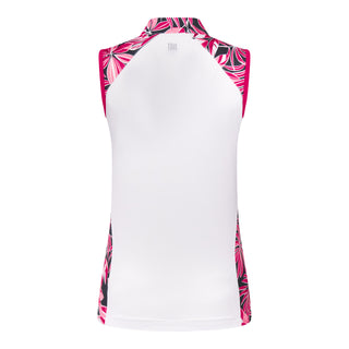 Tail Ladies Golf Novelia Sleeveless Polo - Summer Leaves