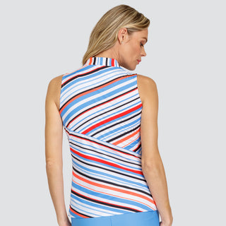 Tail Ladies Golf Angelou Sleeveless Polo - Malibu Stripe