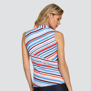 Tail Ladies Golf Angelou Sleeveless Polo - Malibu Stripe