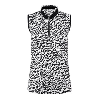 Tail Ladies Golf Edil Sleeveless Polo - Abstract Cheetah