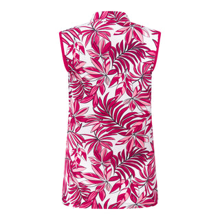 Tail Ladies Golf Yanira Sleeveless Polo - Summer Leaves