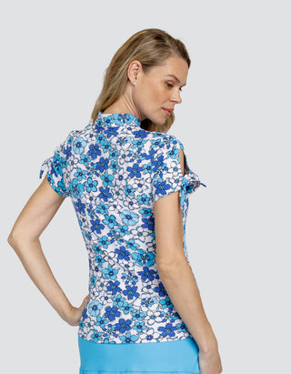 Tail Ladies Mariel Short Sleeve Golf Polo - Daffodil Ditsy