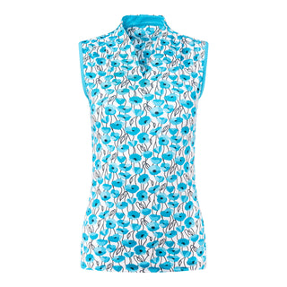 Tail Ladies Golf Chandrina Sleeveless Polo - Playful Poppies