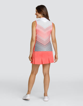 Tail Ladies Nolia Sleeveless Polo - Gradient Chevron