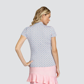 Tail Ladies Golf Rosalia Short Sleeve Top - Trellis Geo