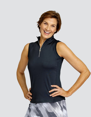 Tail Ladies Golf Soiree Sleeveless Golf Polo Shirt - Onyx