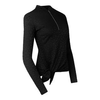 Tail Golf Ladies Tamil Long Sleeve Polo - Pebbles Onyx