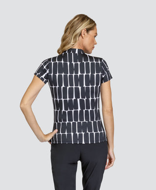 Tail Ladies Atha Short Sleeve Polo - Checkered Geo