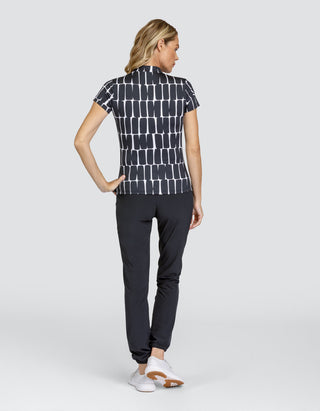 Tail Ladies Atha Short Sleeve Polo - Checkered Geo
