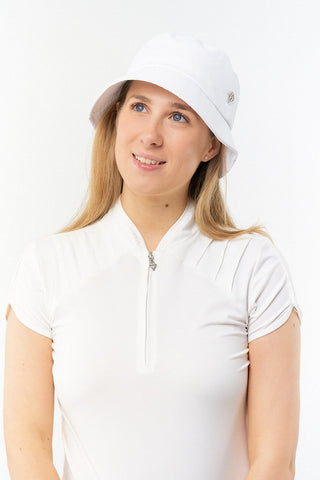 Dua Lined Ladies Golf Bucket Hat - White