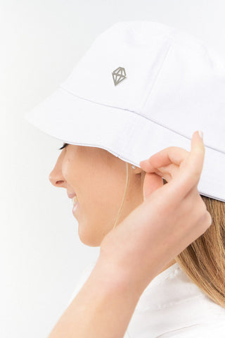 Dua Lined Ladies Golf Bucket Hat - White