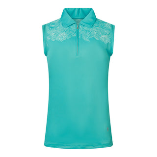 Pure Golf Trinity Sleeveless Golf Polo Shirt - Ocean