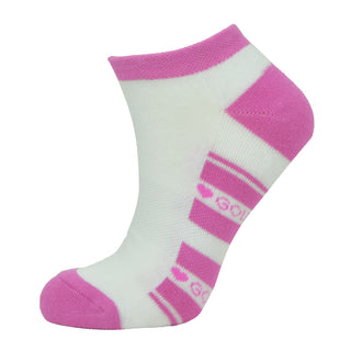 Pure Ladies 2 Pair Pack Of Trainer Golf Socks- Azalea Pink