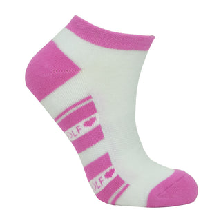 Pure Ladies 2 Pair Pack Of Trainer Golf Socks- Azalea Pink