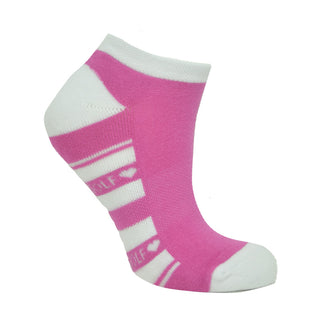 Pure Ladies 2 Pair Pack Of Trainer Golf Socks- Azalea Pink