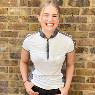 Pure Golf Ladies Brooke Cap Sleeve Polo Shirt - Cheetah