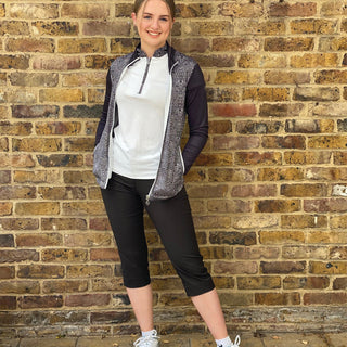 Pure Golf Ladies Brooke Cap Sleeve Polo Shirt - Cheetah