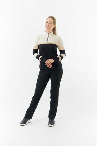 Pure Golf Luna Quarter Zip Womens Golf Top - Champagne