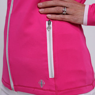 Mist Ladies Golf Full Zip Mid Layer - Hot Pink