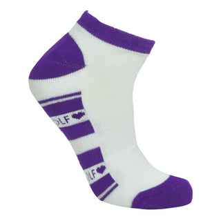 Pure Ladies 2 Pair Pack Of Trainer Golf Socks- Purple